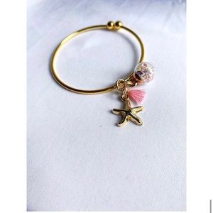 Colored gold bracelet with cute charms🌊🌸💓❕